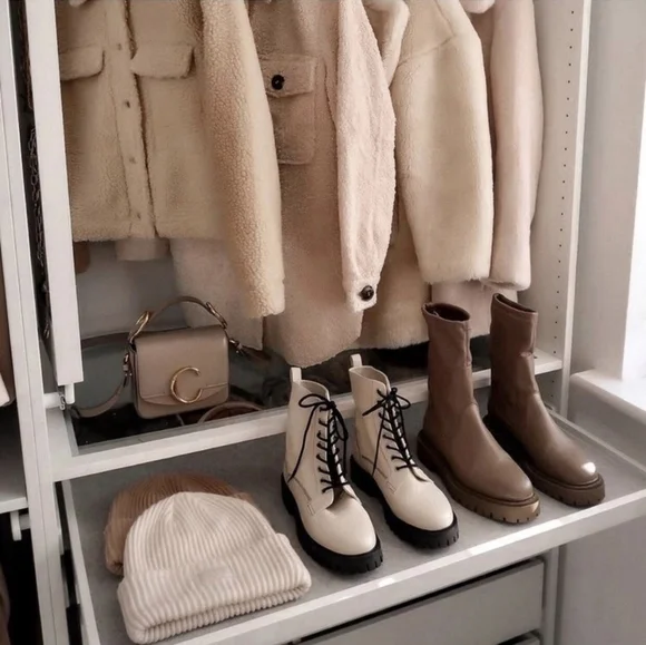 H&M Chunky Lug Sole Chelsea Platform Calf Boots Streetwear Winter Minimalist - Picture 8 of 11